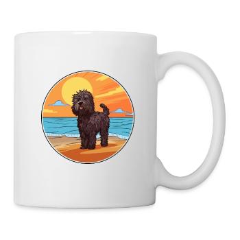 Puli chien race dessin animé Kawaii Clipart aquarelle - Mug blanc - blanc - Droite