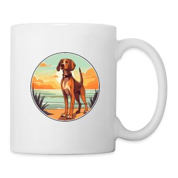Chien de chasse polonais race chien de bande dessinée Kawaii chien - Mug blanc - blanc - Droite