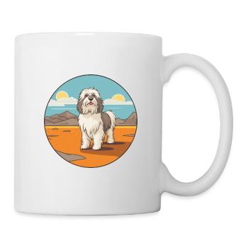 Polish Lowland Sheepdog Dog Breed Cartoon Kawaii - Mug - white - Right