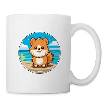 Pomeranian Hund Rasse Cartoon Kawaii Clipart Hund - Tasse - Weiß - Rechts