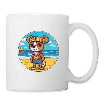 Portuguese Watchdog Dog Breed Cartoon Kawaii Dog - Mug - white - Right