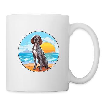 Portuguese Pointer Dog Breed Cartoon Kawaii Dog - Mug - white - Right