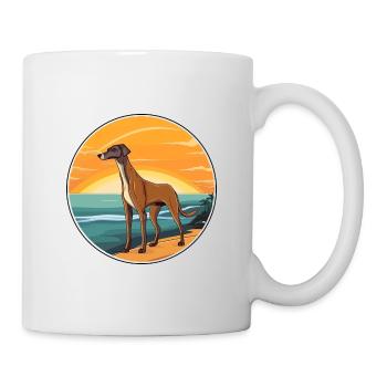 Rampur lévrier chien race Cartoon Kawaii Clipart - Mug blanc - blanc - Droite