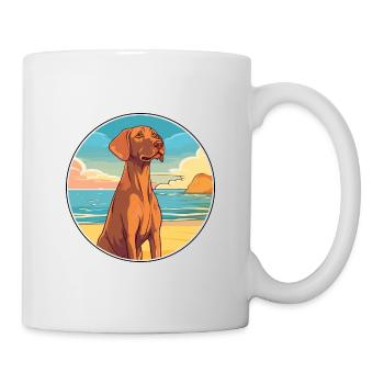 Vizsla chien race dessin animé Kawaii Clipart aquarelle - Mug blanc - blanc - Droite