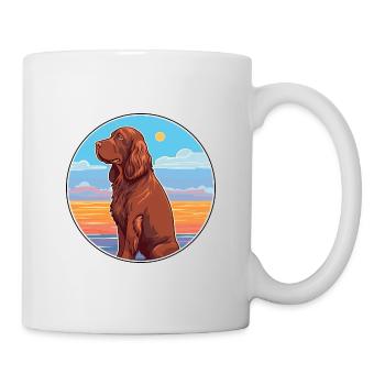 Sussex Épagneul chien race Cartoon Kawaii Clipart - Mug blanc - blanc - Droite