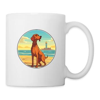 Redbone Coonhound chien race Cartoon Kawaii Clipart - Mug blanc - blanc - Droite
