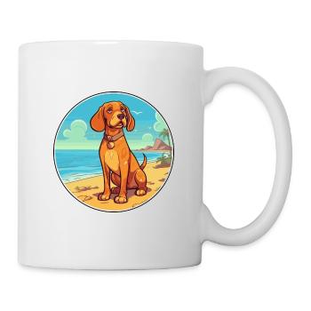 Tyroler Bracke chien race Cartoon Kawaii Clipart - Mug blanc - blanc - Droite
