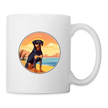 Rottweiler chien race dessin animé Kawaii Clipart chien - Mug blanc - blanc - Droite