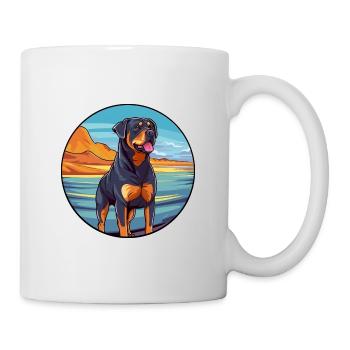 Rottweiler chien race dessin animé Kawaii Clipart chien - Mug blanc - blanc - Droite