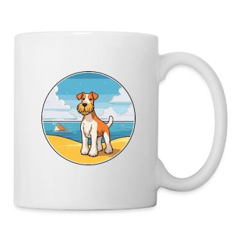 Fil Fox Terrier chien race Cartoon Kawaii Clipart - Mug blanc - blanc - Droite