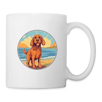 Stichelhaar chien race dessin animé Kawaii Clipart chien - Mug blanc - blanc - Droite