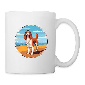 Welsh Springer Spaniel Dog Breed Cartoon Kawaii - Mug - white - Right