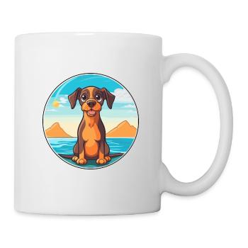 Ratonero Murciano chien race Cartoon Kawaii Clipart - Mug blanc - blanc - Droite