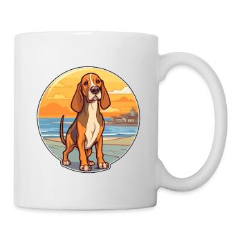 Transylvanian Hound Dog Breed Cartoon Kawaii Dog - Mug - white - Right