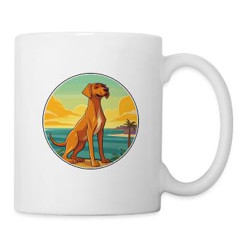 Rhodesian Ridgeback chien race dessin animé Kawaii chien - Mug blanc - blanc - Droite