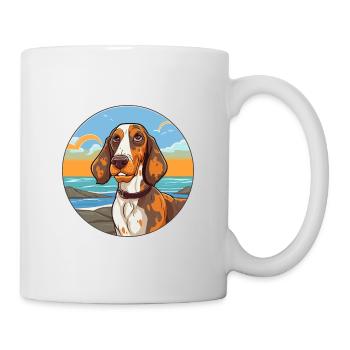 Russe Arlequin Hound chien race Cartoon Kawaii - Mug blanc - blanc - Droite
