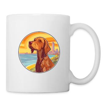 Cheveux durs Vizsla chien race Cartoon Kawaii Clipart - Mug blanc - blanc - Droite