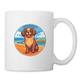 Épagneul tibétain chien race Cartoon Kawaii Clipart - Mug blanc - blanc - Droite
