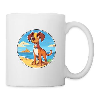 Ratonero Valenciano Race de chien Cartoon Kawaii Dog - Mug blanc - blanc - Droite