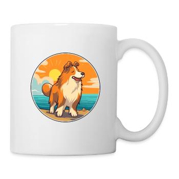 Rough Collie Dog Breed Cartoon Kawaii Clipart Dog - Mug - white - Right