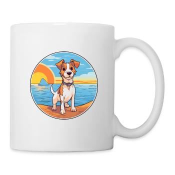 Russell Terrier Hund Rasse Cartoon Kawaii Clipart - Tasse - Weiß - Rechts