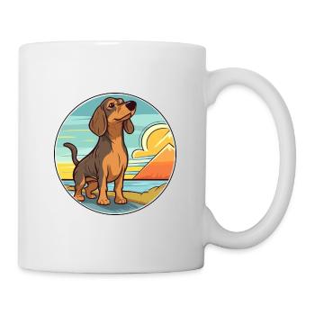 Westphalien Dachsbracke race de chien dessin animé Kawaii - Mug blanc - blanc - Droite