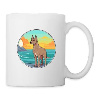 Thai Ridgeback chien race Cartoon Kawaii Clipart - Mug blanc - blanc - Droite