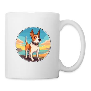 Teddy Roosevelt Terrier Hunderasse Cartoon Kawaii - Tasse - Weiß - Rechts