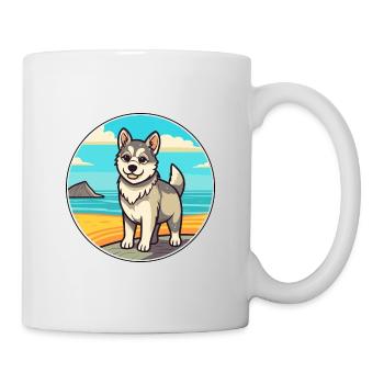 Suédois Vallhund chien race Cartoon Kawaii Clipart - Mug blanc - blanc - Droite