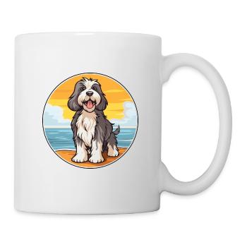Schapendoes chien race dessin animé Kawaii Clipart chien - Mug blanc - blanc - Droite