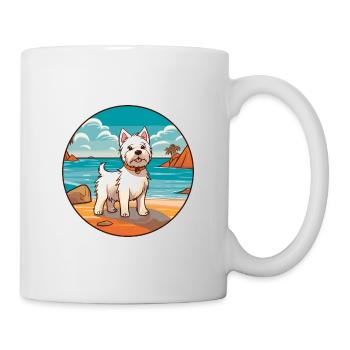 Westie Hund Rasse Cartoon Kawaii Clipart Aquarell - Tasse - Weiß - Rechts