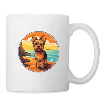Yorkshire Terrier Dog Breed Cartoon Kawaii Clipart - Mug - white - Right