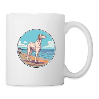 Russe Wolfhound chien race Cartoon Kawaii Clipart - Mug blanc - blanc - Droite