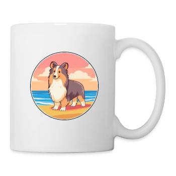 Sheltie Hund Rasse Cartoon Kawaii Clipart Hund Haustier - Tasse - Weiß - Rechts