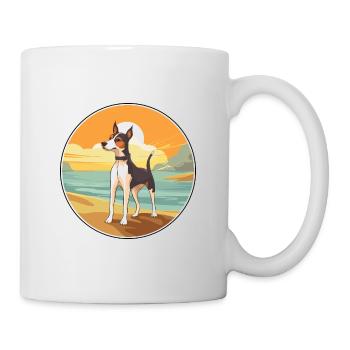 Glatter Foxterrier Hunderasse Cartoon Kawaii Hund - Tasse - Weiß - Rechts