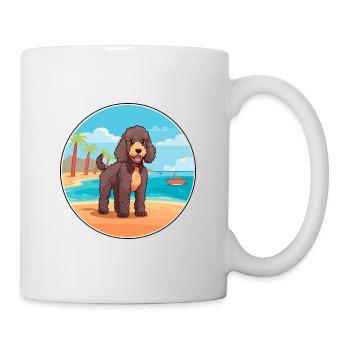 Spanischer Wasserhund Rasse Cartoon Kawaii Clipart Hund - Tasse - Weiß - Rechts