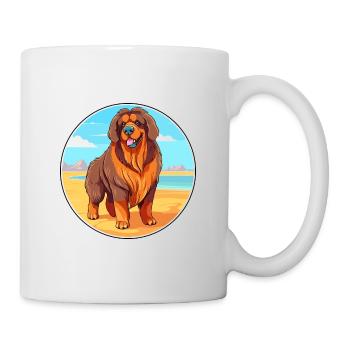 Tibetischer Mastiff Hund Rasse Cartoon Kawaii Clipart - Tasse - Weiß - Rechts