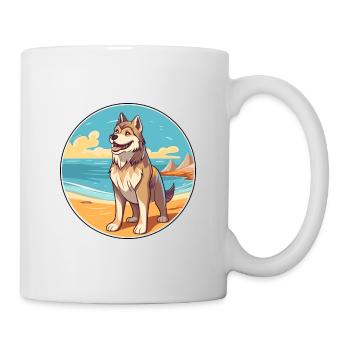 Saarloos Wolfhund Hund Rasse Cartoon Kawaii Clipart - Tasse - Weiß - Rechts