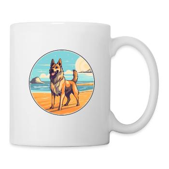 Schäferhund Rasse Cartoon Kawaii Clipart - Tasse - Weiß - Rechts