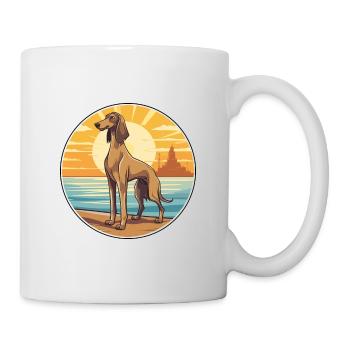 Saluki Dog Breed Cartoon Kawaii Clipart Watercolor - Mug - white - Right