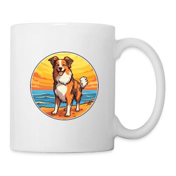 Scotch Collie Dog Breed Cartoon Kawaii Clipart Dog - Mug - white - Right