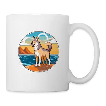 Seppala Sibirischer SchlittenHund Hunderasse Karikatur Kawaii - Tasse - Weiß - Rechts