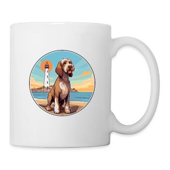 Spinone Italiano Dog Breed Cartoon Kawaii Clipart - Mug - white - Right