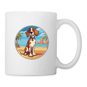 Slovensky Cuvac chien race Cartoon Kawaii Clipart - Mug blanc - blanc - Droite