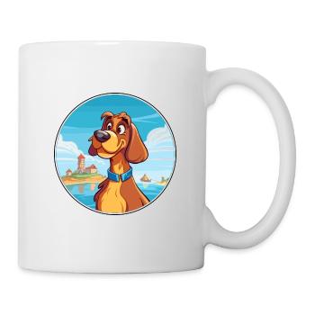 Slovensky Kopov Dog Breed Cartoon Kawaii Clipart - Mug - white - Right