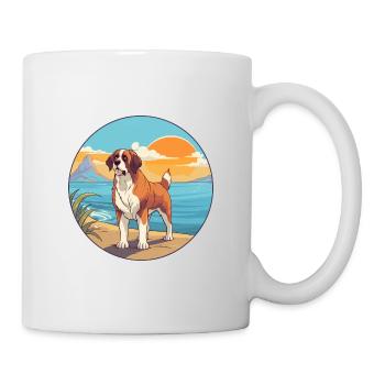 St Bernard chien race Cartoon Kawaii Clipart chien - Mug blanc - blanc - Droite