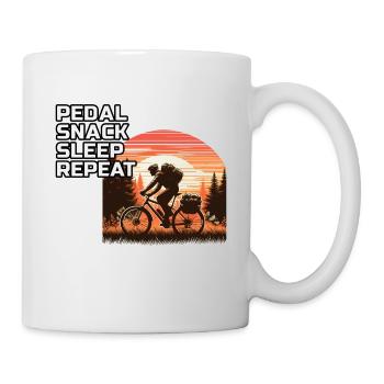 Retro Sunset Bikepacking Adventure Forest Trail - Mug - white - Right