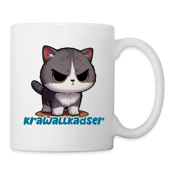 Krawallkadser! Harmlos, witzig, mit Lächelgaratie - Tasse - Weiß - Rechts
