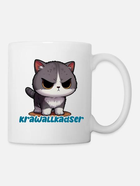 Krawallkadser! Harmlos, witzig, mit Lächelgaratie - Tasse - Weiß