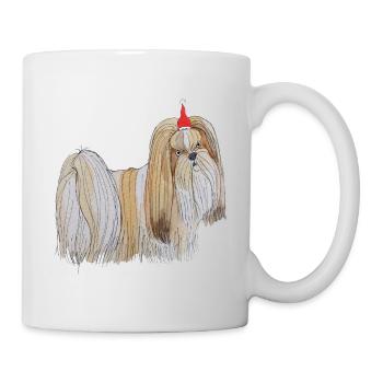 Lhasa Apso Weihnachten - Tasse - Weiß - Rechts